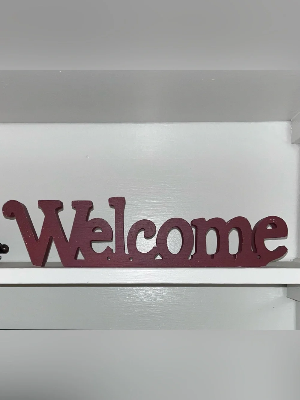 Wooden “WELCOME” Stand-Alone or Hang. Shabby Chic. 16” x 4” x 1.5” GUC.